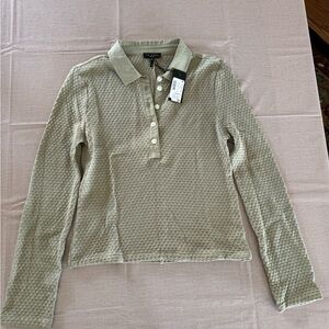 rag & bone Textured Button Down Shirt - Light Green